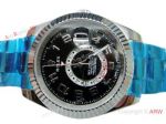 Knockoff Rolex Sky Dweller Watch SS Black 42mm - Working 2nd Time zone